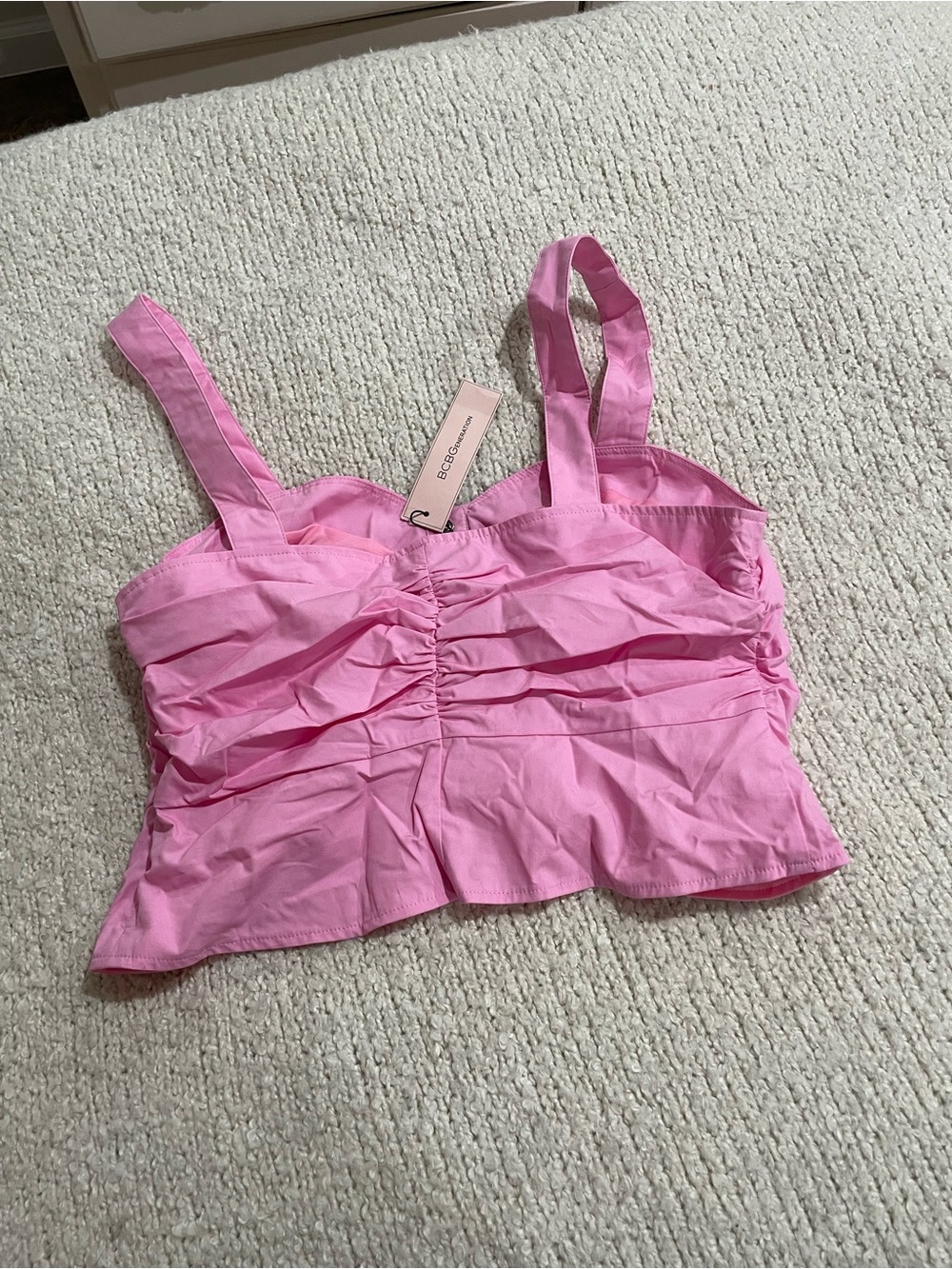 BCBGeneration Pink Ruched Button-Front Camisole - Picture 3 of 3